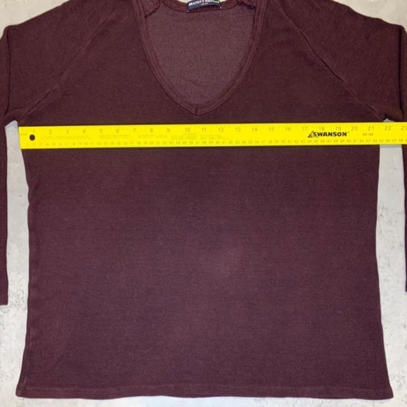 Brandy Melville Burgundy Jersey Knit Oversized Sweater, One Size (M/L) - Picture 6 of 9